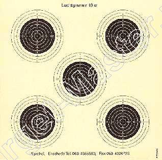 Edelmann 1314 KNSA Paper Targets Air Rifle 5 Visual 14x14 content 250
